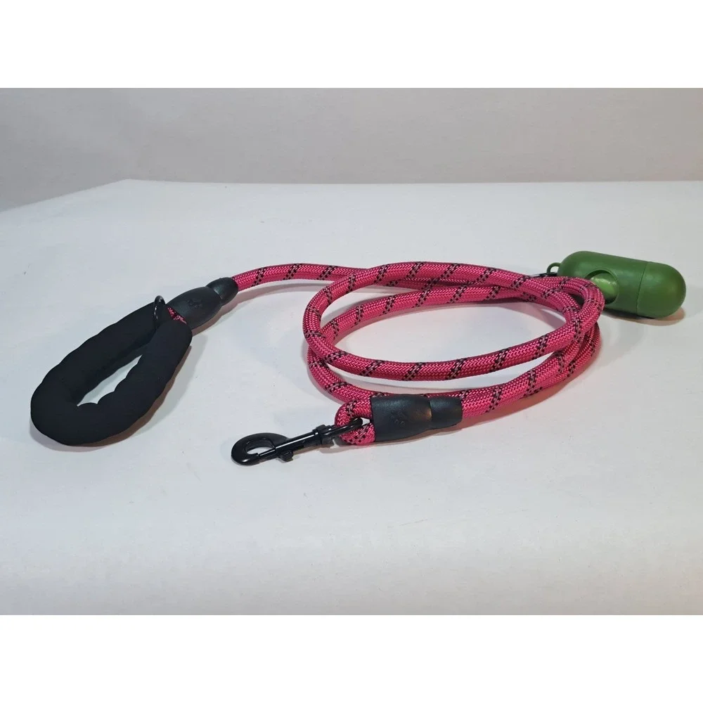 Taglory Rope Dog Leash 5' Pink 1/2 Inch Reflective Padded Handle New TGQYS013‎